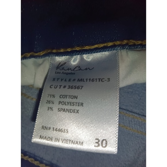 KanCan Womens Distressed Skinny Jeans Medium Wash Ripped Frayed Cuff Denim - Picture 2 of 3